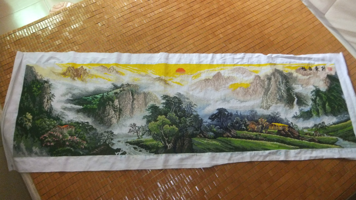 十字绣旭日东升2.3*0.8*成品,8000-18800元,有