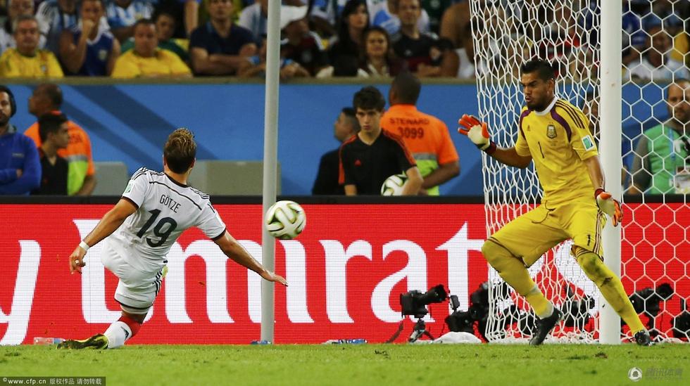 2014巴西世界杯决赛,德国通过加时赛1-0击败阿