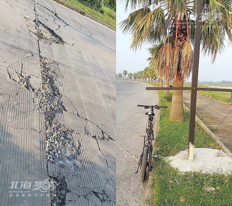 北航大学门口的水泥路面破损三年,至少损坏了100台车