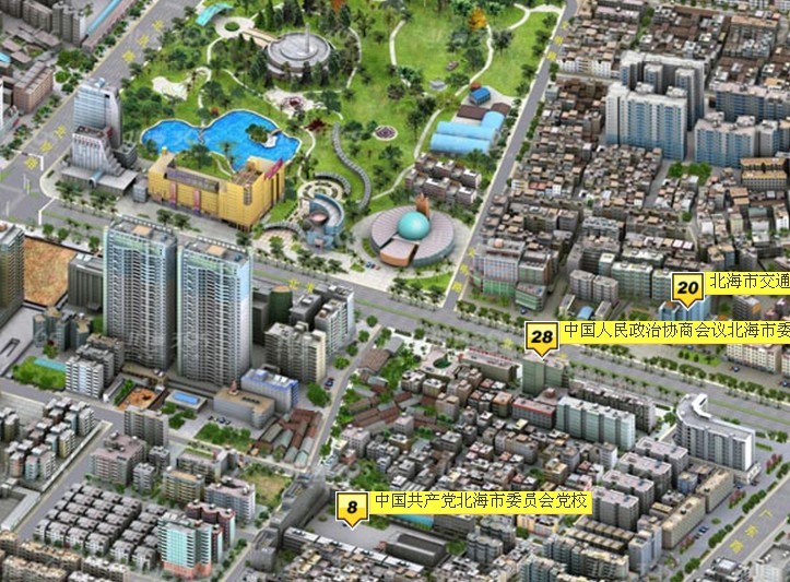 [三维地图]北海365发布广东南路到银滩东区一