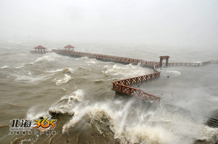 转帖:台风黑格比引发广东百年一遇风暴潮。(风
