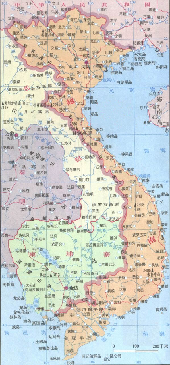 ﹌越南中文版地图,为手里没有地图的朋友.