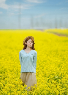 花海中的女孩