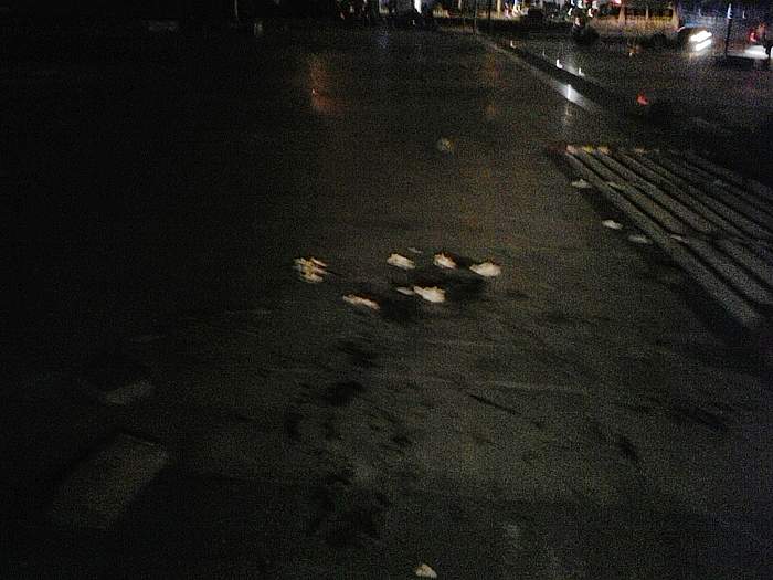 昨晚北海大道和广东路交叉口发生打斗,两个外