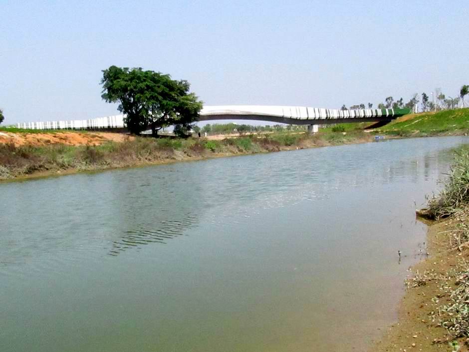 冯家江从鲤鱼地水库大坝下成河,从白虎头港出海,流入北部湾北部海面.