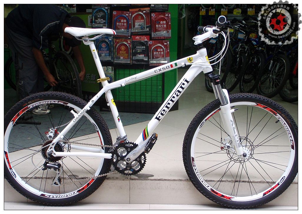 (diy)法拉利白色24速碟刹山地车