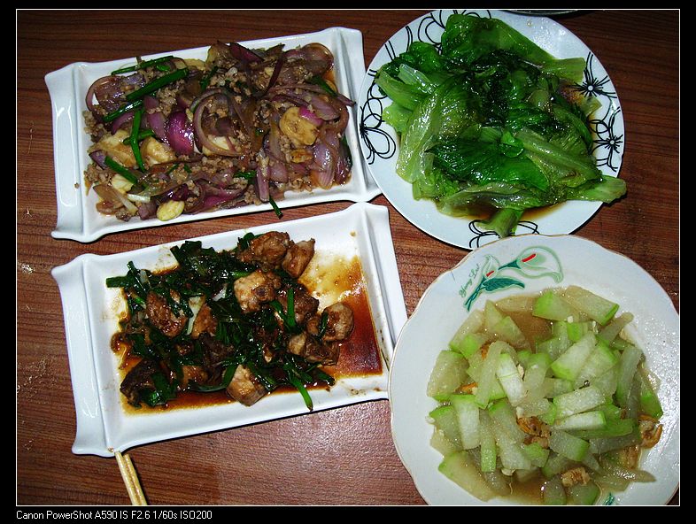 今晚两个人的饭菜.吃光光