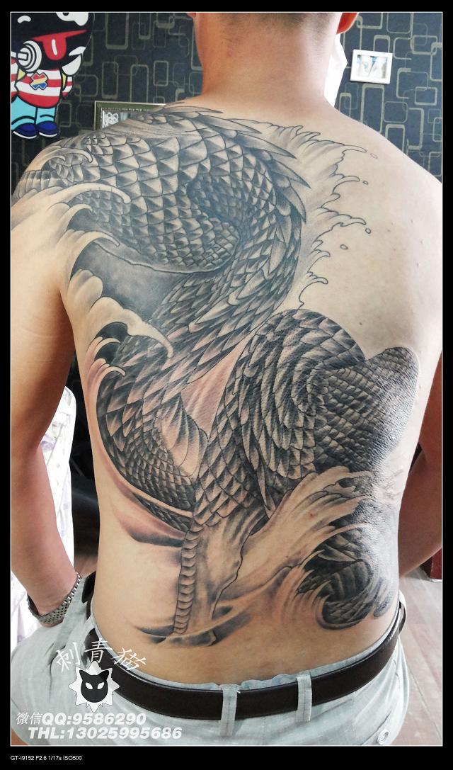 过肩龙披肩龙纹身,广西北海纹身刺青猫纹身