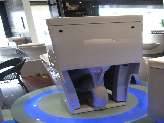 一款座便器的背面特写