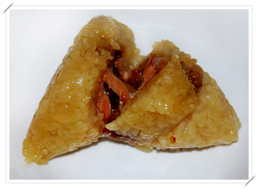 切开的粽子,好香的哦!