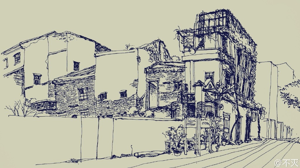 关于现在的老街的一点看法 还有假期画的北海小景