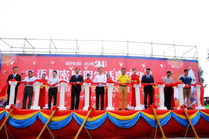 示范区开放仪式剪彩现场