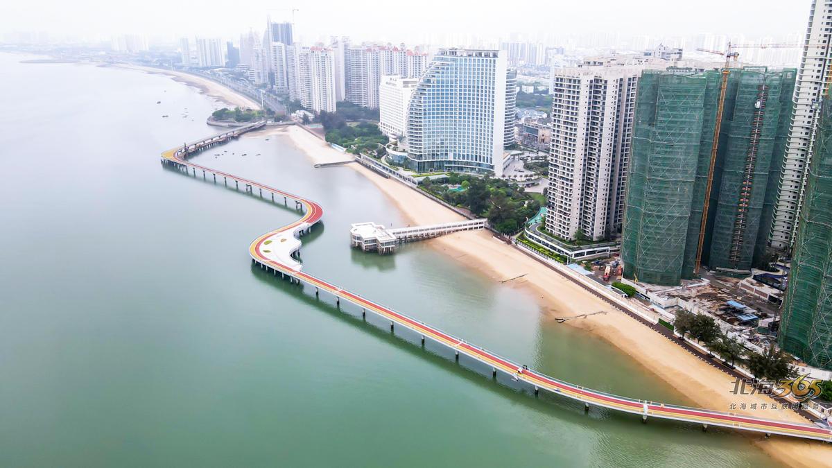 黄金北岸海上栈桥最新航拍三月三清明假期能对外开放吗